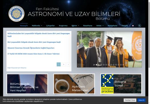 Astronomi ve Uzay Bilimleri Bölümü – Fen Fakültesi