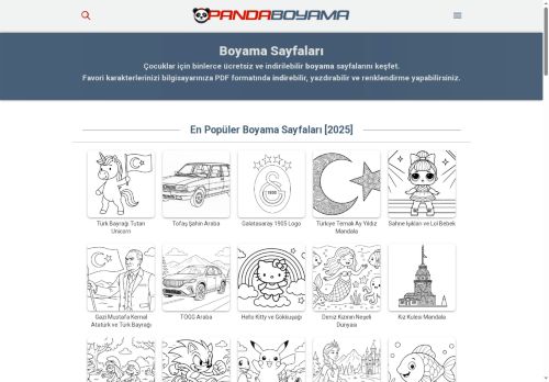 Yazdırılabilir ve Ücretsiz! - Panda Boyama: Boyama Sayfası PDF