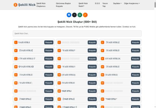 Şekilli Nick | 500+ Şekilli İsim ve Yazı Oluşturucu