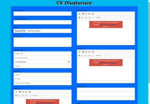 CV Oluşturucu