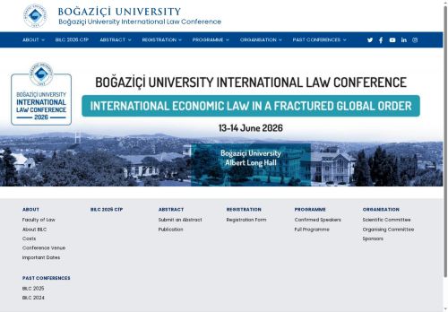 BILC 2026 CFP | Boğaziçi University International Law Conference