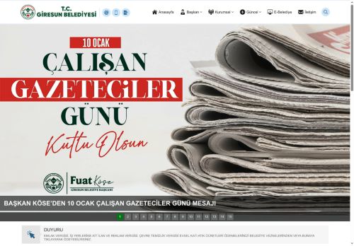 Giresun Belediyesi – Giresun Belediyesi Başkanlığı Resmi Web Sitesi