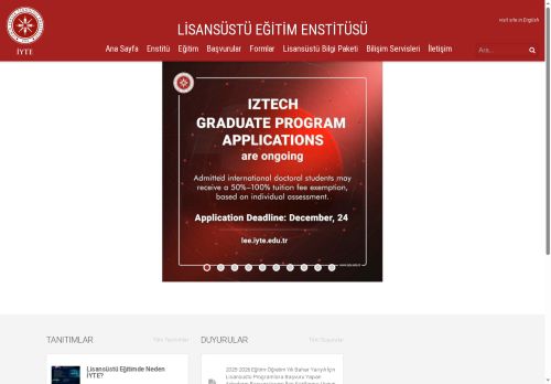 Lisansüstü Eğitim Enstitüsü – İzmir Yüksek Teknoloji Enstitüsü