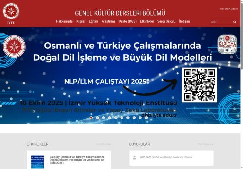Genel Kültür Dersleri Bölümü – İzmir Yüksek Teknoloji Enstitüsü