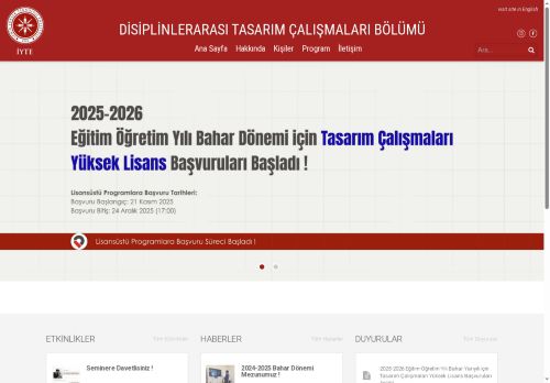 Tasarım Çalışmaları Bölümü – İzmir Yüksek Teknoloji Enstitüsü