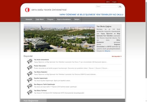 YAPAY ÖĞRENME VE BİLGİ İŞLEMEDE YENİ TEKNİKLER YAZ OKULU