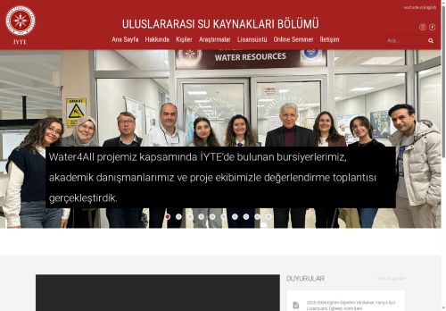 Uluslararası Su Kaynakları Bölümü – İzmir Yüksek Teknoloji Enstitüsü