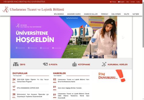 Uluslararası Ticaret ve Lojistik Bölümü | NEVŞEHİR HACI BEKTAŞ VELİ ÜNİVERSİTESİ