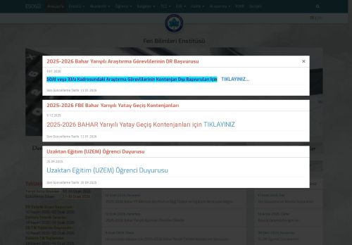 Graduate School of Natural and Applied Sciences | Eskisehir Osmangazi University - Home