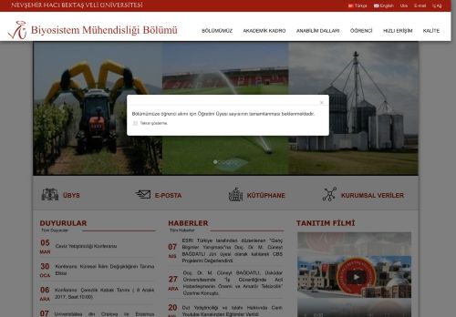 Biyosistem Mühendisliği Bölümü | NEVŞEHİR HACI BEKTAŞ VELİ ÜNİVERSİTESİ