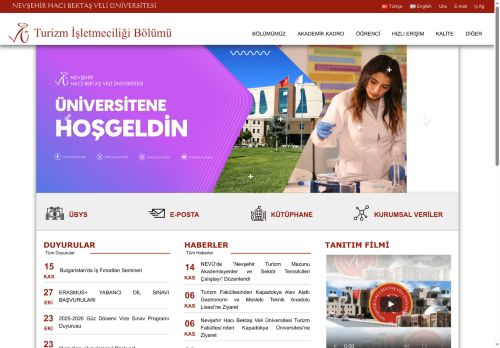Turizm İşletmeciliği Bölümü | NEVŞEHİR HACI BEKTAŞ VELİ ÜNİVERSİTESİ