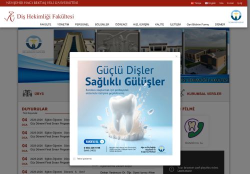 Diş Hekimliği Fakültesi | NEVŞEHİR HACI BEKTAŞ VELİ ÜNİVERSİTESİ