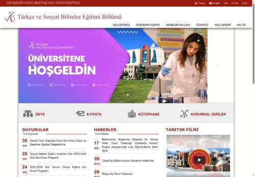 Türkçe ve Sosyal Bilimler Eğitimi Bölümü | NEVŞEHİR HACI BEKTAŞ VELİ ÜNİVERSİTESİ