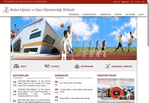 Beden Eğitimi ve Spor Öğretmenliği Bölümü | NEVŞEHİR HACI BEKTAŞ VELİ ÜNİVERSİTESİ