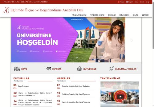 Eğitimde Ölçme ve Değerlendirme Anabilim Dalı | NEVŞEHİR HACI BEKTAŞ VELİ ÜNİVERSİTESİ