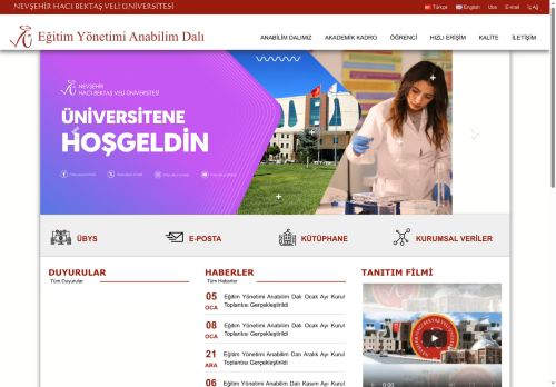 Eğitim Yönetimi Anabilim Dalı | NEVŞEHİR HACI BEKTAŞ VELİ ÜNİVERSİTESİ