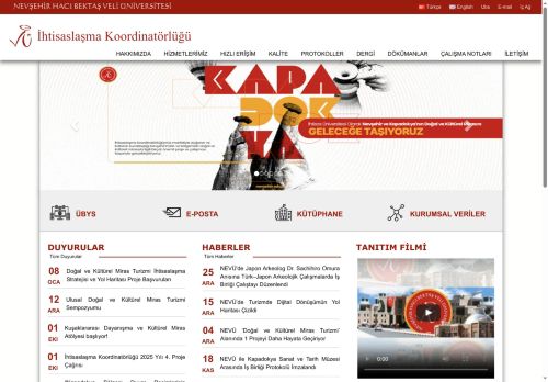 İhtisaslaşma Koordinatörlüğü | NEVŞEHİR HACI BEKTAŞ VELİ ÜNİVERSİTESİ