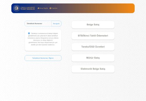 İşlem Seçiniz - T.C. Ticaret Bakanlığı