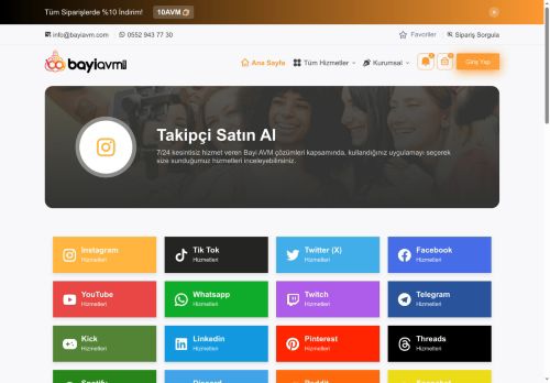 Bayi AVM: Takipçi Satın Al