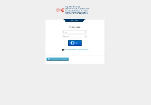 General Directorate of Cinema - Login - Filming Permit Application