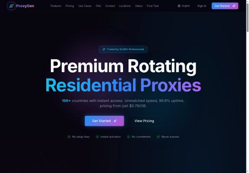 Premium Rotating Residential Proxy | 199+ Countries - ProxyGen