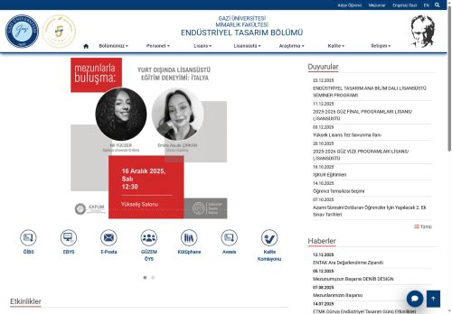 Endüstriyel Tasarım Bölümü | Mimarlık Fakültesi | Gazi Üniversitesi | Gazili Olmak Ayrıcalıktır