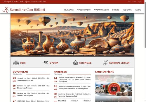 Seramik ve Cam Bölümü | NEVŞEHİR HACI BEKTAŞ VELİ ÜNİVERSİTESİ