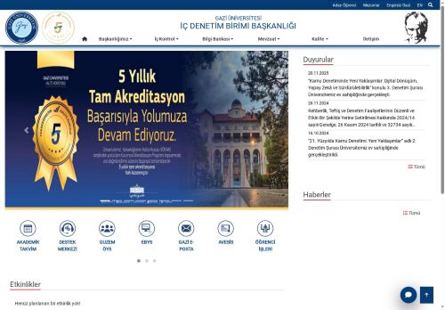 İç Denetim Birimi Başkanlığı | Gazi Üniversitesi | Gazili Olmak Ayrıcalıktır