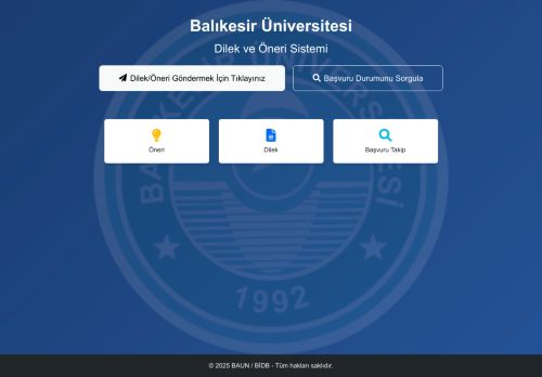 Dilek ve Öneri Sistemi - Balıkesir Üniversitesi