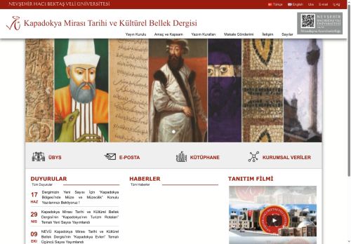 Kapadokya Mirası Tarihi ve Kültürel Bellek Dergisi | NEVŞEHİR HACI BEKTAŞ VELİ ÜNİVERSİTESİ