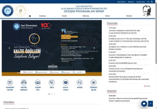 Değişim Programları Birimi | ULUSLARARASI İLİŞKİLER KURUM KOORDİNATÖRLÜĞÜ | Gazi Üniversitesi | Gazili Olmak Ayrıcalıktır