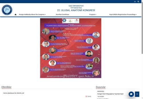 22. Ulusal Anatomi Kongresi | Tıp Fakültesi | Gazi Üniversitesi | Gazili Olmak Ayrıcalıktır