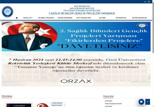 2.Sağlık Bilimleri Gençlik Projeleri Yarışması | Fizyoterapi Ve Rehabilitasyon Bölümü | Sağlık Bilimleri Fakültesi | Gazi Üniversitesi | Gazili Olmak Ayrıcalıktır