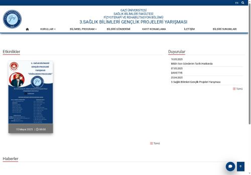 3.Sağlık Bilimleri Gençlik Projeleri Yarışması | Fizyoterapi Ve Rehabilitasyon Bölümü | Sağlık Bilimleri Fakültesi | Gazi Üniversitesi | Gazili Olmak Ayrıcalıktır