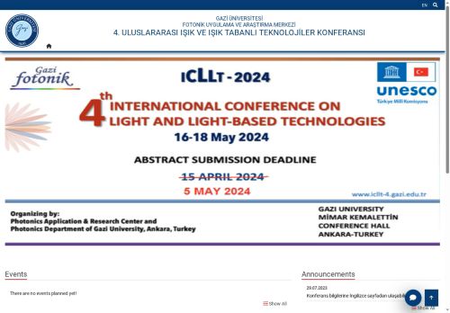 4. ULUSLARARASI IŞIK VE IŞIK TABANLI TEKNOLOJİLER KONFERANSI | Fotonik Uygulama Ve Araştırma Merkezi | Gazi Üniversitesi | To Be A Member Of Gazi İs A Privilege