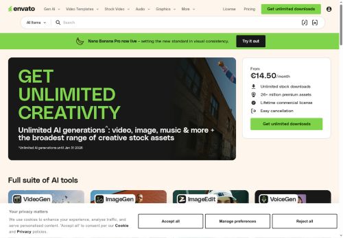 Envato® | AI Tools and Unlimited Creative Assets