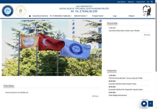 95. Yıl Etkinlikleri | Sosyal İşler Ve Toplumsal Katkı Koordinatörlüğü | Gazi Üniversitesi | Gazili Olmak Ayrıcalıktır