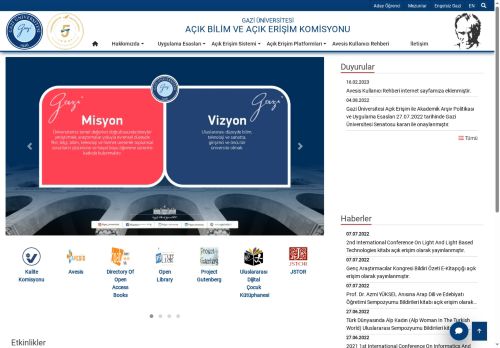Açık Bilim Ve Açık Erişim Komisyonu | Gazi Üniversitesi | Gazili Olmak Ayrıcalıktır