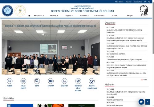 Beden Eğitimi Ve Spor Öğretmenliği Bölümü | Spor Bilimleri Fakültesi | Gazi Üniversitesi | Gazili Olmak Ayrıcalıktır