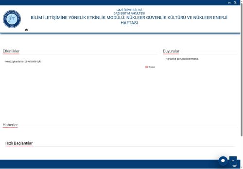 Bilim İletişimine Yönelik Etkinlik Modülü: Nükleer Güvenlik Kültürü Ve Nükleer Enerji Haftası | Gazi Eğitim Fakültesi | Gazi Üniversitesi | Gazili Olmak Ayrıcalıktır
