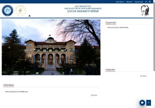 Çocuk Bakımevi Birimi | Sağlık Kültür Ve Spor Daire Başkanlığı | Gazi Üniversitesi | Gazili Olmak Ayrıcalıktır