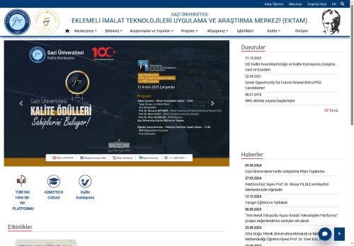 Eklemeli İmalat Teknolojileri Uygulama Ve Araştırma Merkezi (EKTAM) | Gazi Üniversitesi | Gazili Olmak Ayrıcalıktır