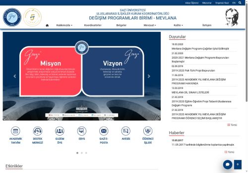 Mevlana | ULUSLARARASI İLİŞKİLER KURUM KOORDİNATÖRLÜĞÜ | Gazi Üniversitesi | Gazili Olmak Ayrıcalıktır - Değişim Programları Birimi