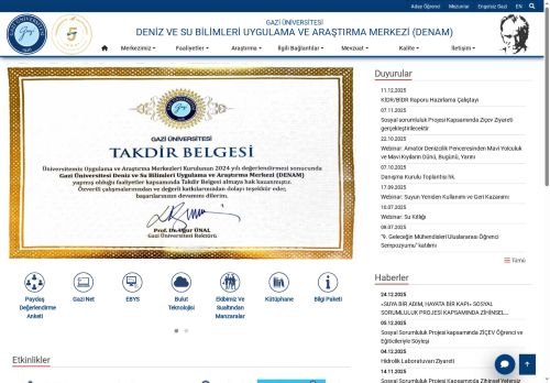 Deniz Ve Su Bilimleri Uygulama Ve Araştırma Merkezi (DENAM) | Gazi Üniversitesi | Gazili Olmak Ayrıcalıktır