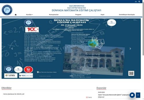 Dünyada Matematik Eğitimi Çalıştayı | Gazi Eğitim Fakültesi | Gazi Üniversitesi | Gazili Olmak Ayrıcalıktır