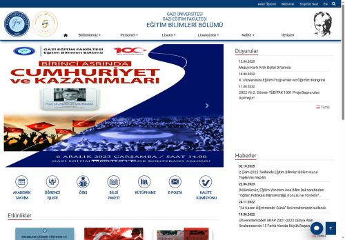 Eğitim Bilimleri Bölümü | Gazi Eğitim Fakültesi | Gazi Üniversitesi | Gazili Olmak Ayrıcalıktır