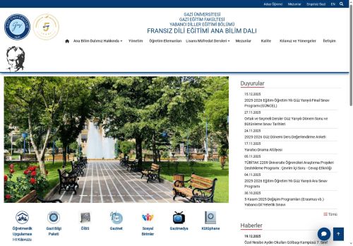 Fransız Dili Eğitimi Ana Bilim Dalı | Yabancı Diller Eğitimi Bölümü | Gazi Eğitim Fakültesi | Gazi Üniversitesi | Gazili Olmak Ayrıcalıktır