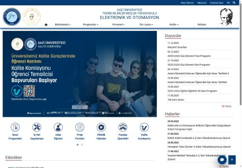 Elektronik Ve Otomasyon | Teknik Bilimler Meslek Yüksekokulu | Gazi Üniversitesi | Gazili Olmak Ayrıcalıktır