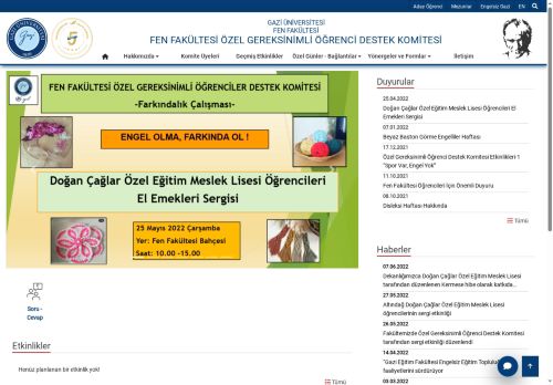Fen Fakültesi Özel Gereksinimli Öğrenci Destek Komitesi | Fen Fakültesi | Gazi Üniversitesi | Gazili Olmak Ayrıcalıktır