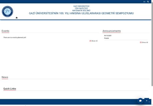 Gazi Üniversitesi’Nin 100. Yılı Anısına Uluslararası Geometri Sempozyumu | Matematik Bölümü | Fen Fakültesi | Gazi Üniversitesi | To Be A Member Of Gazi İs A Privilege